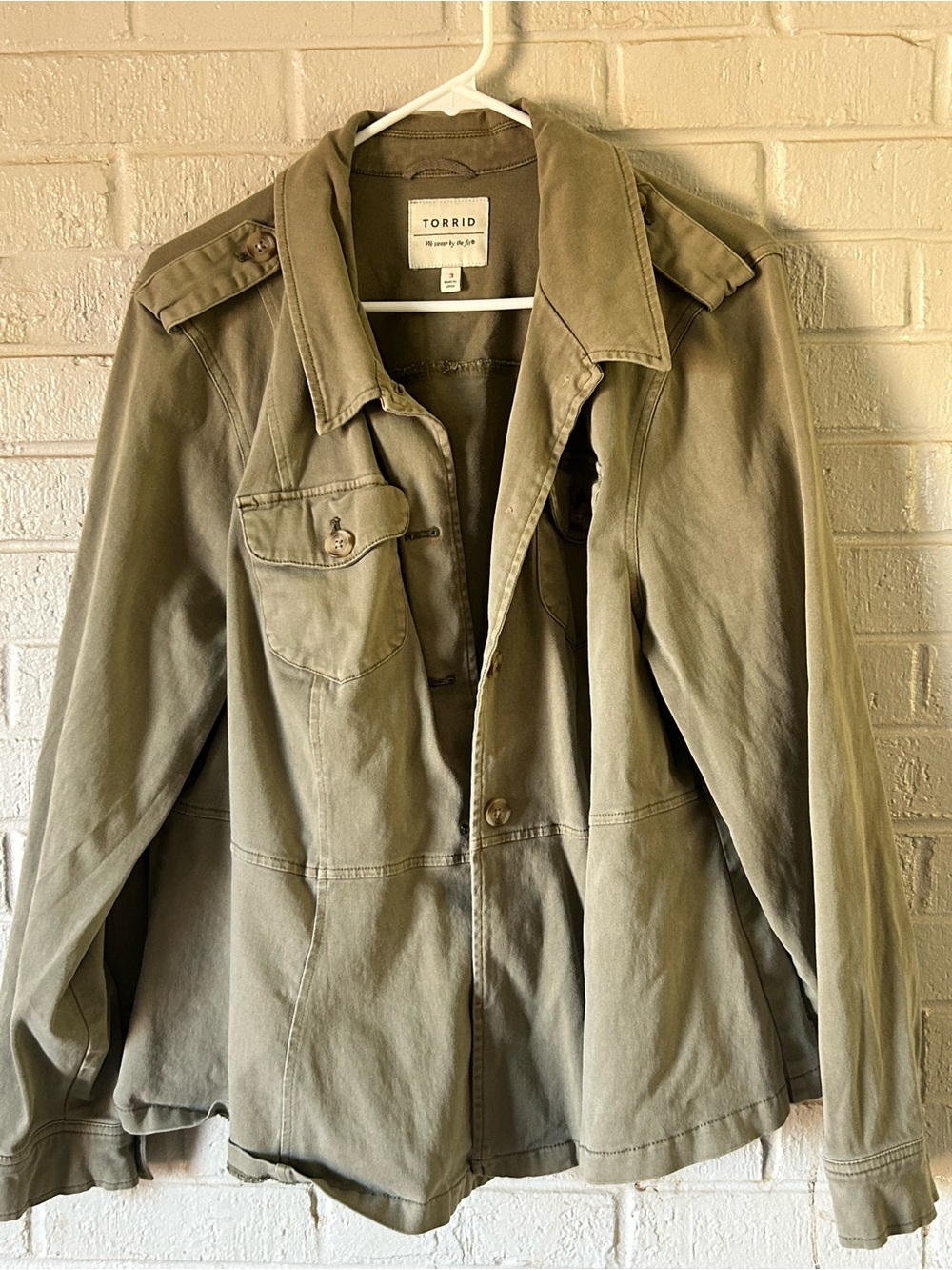 Torrid Jacket Women’s Sz Army Olive Green Utility Military Minimalist Safari
